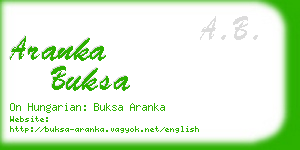 aranka buksa business card